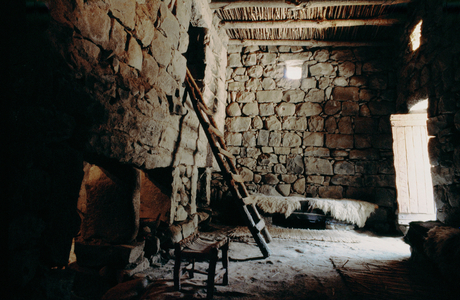 3rd century house in Qazrin, living quarters and a ladder-stair to the bedrooms on the first floor