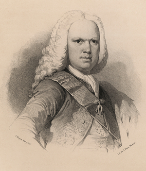 Ferdinand VI, son of Philip V. King of Spain from ... (engraving)
