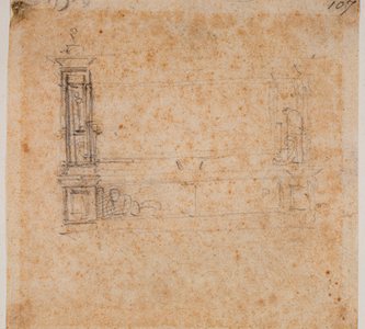 Study of double tomb wall for the New Sacristy, 16th century (drawing)