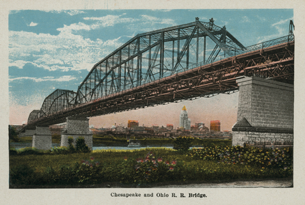 Cincinnati: Chesapeake and Ohio R R Bridge (colour photo)