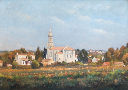 Bayon (Gironde), church (12th) (oil on canvas)