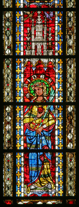 Window w208 depicting St Foy (stained glass)
