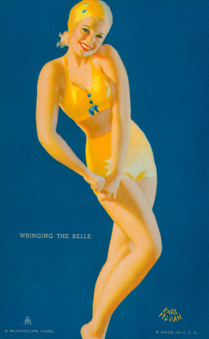 "Wringing The Belle", Mutoscope Card, 1940-49 (colour litho)