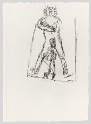 Girl on a Bed, 2004 (charcoal on paper)