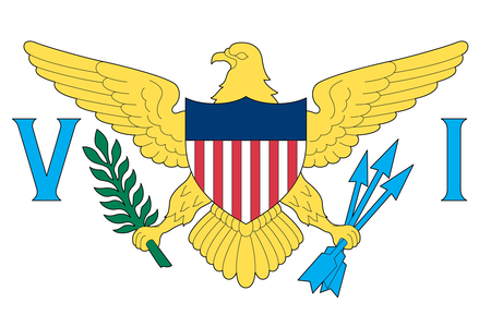 Flag of the U.S. Virgin Islands, an unincorporated island territory of the United States located in the Caribbean Sea.