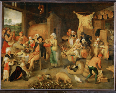 Flemish interior (painting on oakwood)