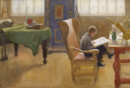 Esbjorn in the Study Corner, 1912 (w/c on paper)