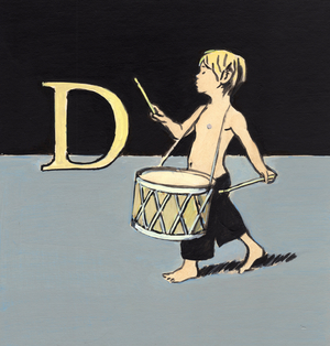 D is for Drum, 2014 (acrylic on card)