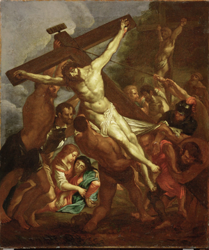 The raising of the Cross, c.1600-50 (painting)