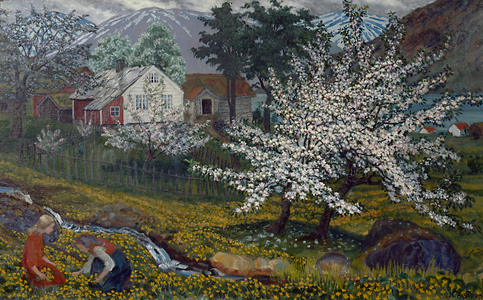 Blossoming Apple Tree, Strømsbo Farm, c.1912 (oil on canvas)