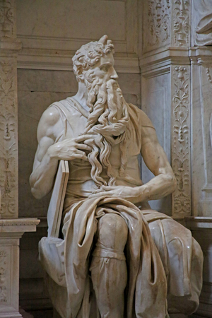 Detail of Moses from the tomb of Julius II, 1515 (marble)