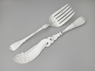 Fish Fork and Knife, c. 1835-1845 (silver)