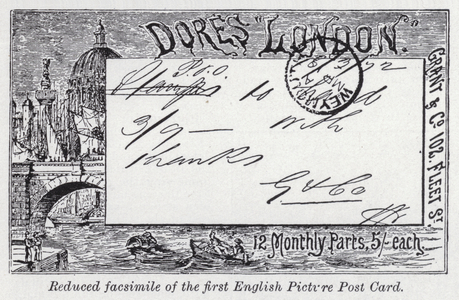 Reduced facsimile of the first English picture post card (litho)