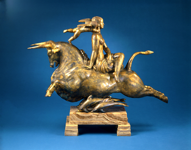 The Flight of Europa, 1925 (gilt bronze on agate base)