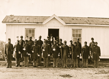 Arlington, Va. Band of 107th U.S. Colored Infantry at Fort Corcoran] 1865 (photo)