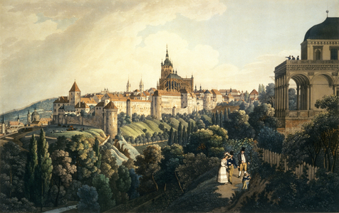 Prague Castle and the Royal Summerhouse, 1836 (etching with aquatint)