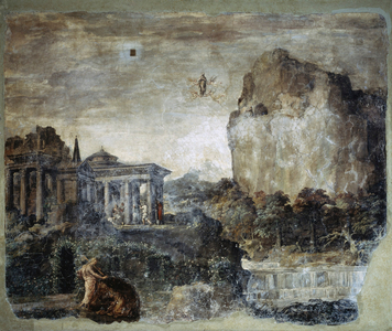 Landscape With The Story Of The Maddalena Polidoro da Caravaggio (1497-1543 Italian) San Silvestro al Quirinale, Rome, Italy