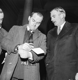 Anthony Eden, British Minister of Foreign Affairs, in Paris, February 1st, 1952 (b/w photo)