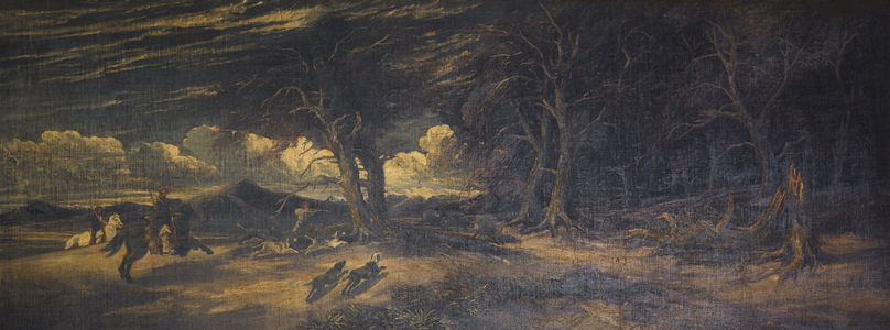 Wild Boar Hunt at Xanthus in Lycia, c.1845 (oil on canvas)