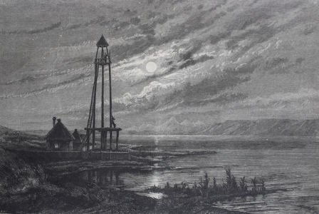 Cossack watchtower on the Kuban River, Caucasus, Russia