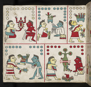 Marriage almanac. Codex Laud (Codex Mictlan), c.15th century (painting)