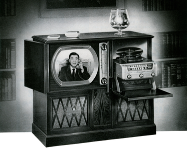 1950s Television and Stereo Console, 1950 (screen print)