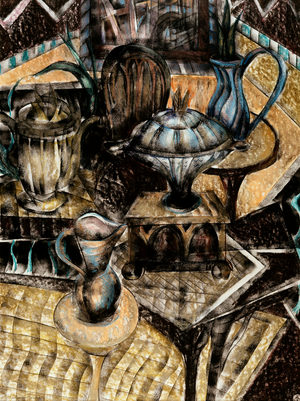 Still Life With Black I 1989 (Ink & Pastel ragboard)