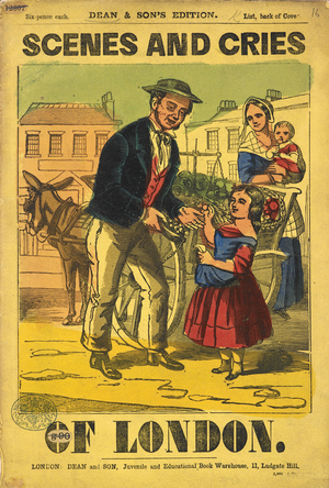 A street seller and a family.