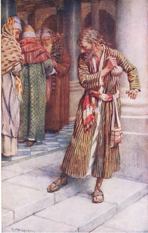 The remorse of Judas, illustration from'Harold Copping Pictures: The Crown Series', c.1920's (colour litho)