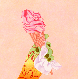 IN HEAT, 2023 (Colored pencil, marker, and watercolor on cotton paper)