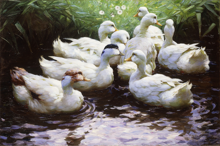 Ashore (Ducks),  (oil on canvas)