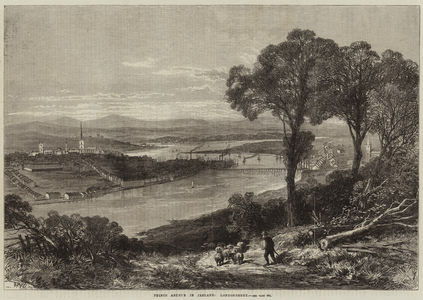 Prince Arthur in Ireland, Londonderry (engraving)