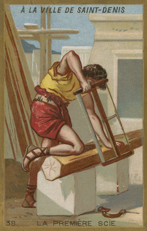 The first saw (chromolitho)