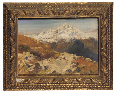 Il Rocciamelone (Valle di Susa), visto dai Quatro Denti, 1920 (oil on panel)