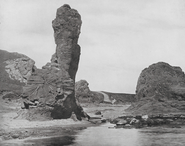 Scotland: The Rock and Spindle, St Andrews (b/w photo)