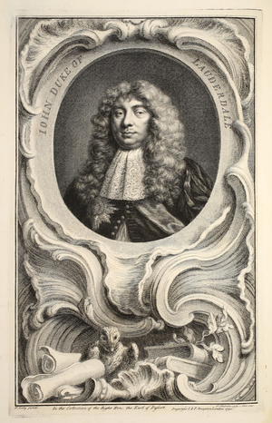 Portrait of John, Duke of Lauderdale, illustration from 'Heads of Illustrious Persons of Great Britain', pub. by Knapton, London 1742 (engraving)