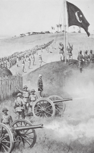 Hoisting the Egyptian Flag at Fashoda (litho)