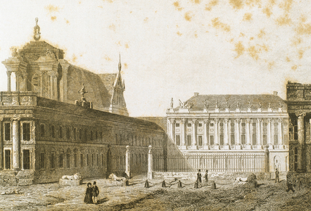 Palace of the King's lieutenants, Warsaw, Poland, engraving by Traversier (engravging)