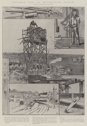 Natural Gas at Heathfield, Sussex (litho)