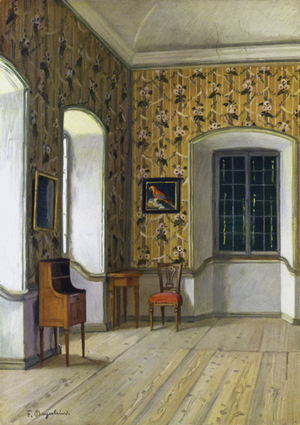 Living Room in Castle Hellbrunn, near Salzburg, Decoration of Louis XVI period (colour litho)