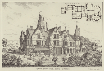 Garden Front, House at Buonas, Canton Zug (engraving)
