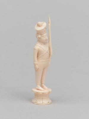 White pawn, chess piece, India, 1820 circa (ivory)