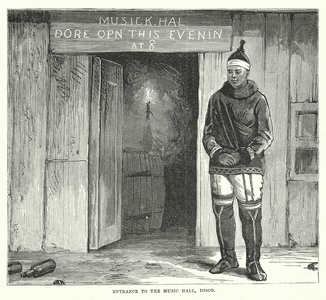 Entrance to the Music Hall, Disco (engraving)