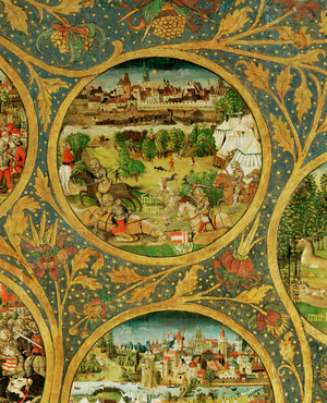The family tree of the Babenberg Margraves and Dukes,  first rulers of "Ostarrichi ",  1489-91 (painting)