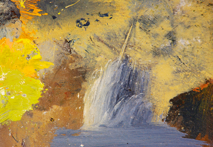 Accidental art, Composition taken from smeared oil paints on an artist's palette (photo)