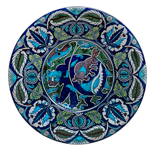 Bear and Hare Plate, 1888-1907 (ceramic)