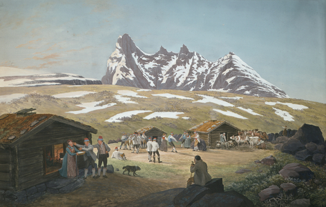 Pasture life under Skagastølstinderne, 1822 (oil on canvas) 