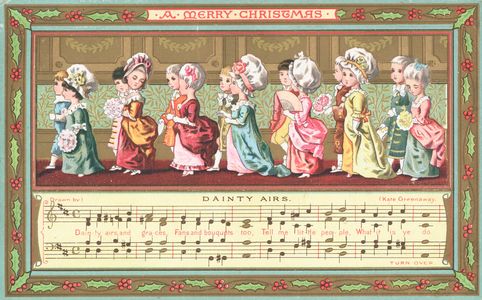 Dainty Airs and Children, Christmas Card (chromolitho)