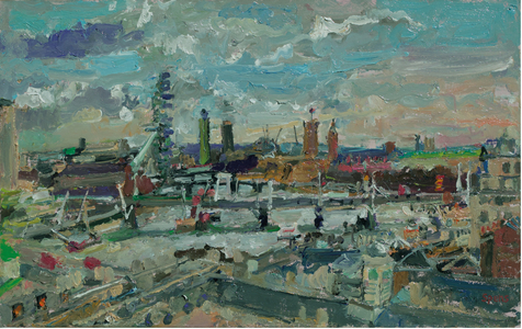 Study for Brettenham House from Kings, 2015 (oil on board)