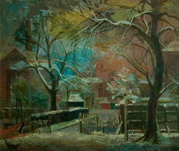Winter Scene (oil on canvas)